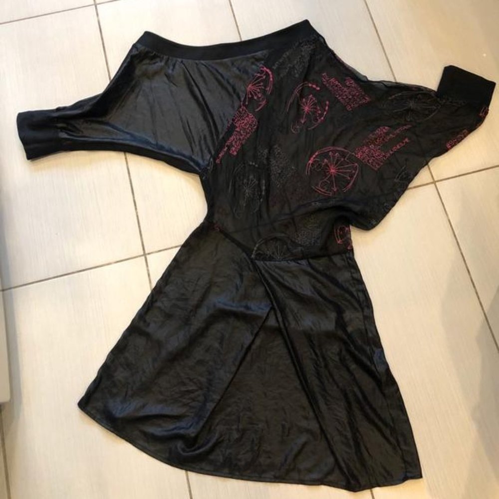 Legatte Mini Dress Black with Pink Size 4 - Picture 6 of 8